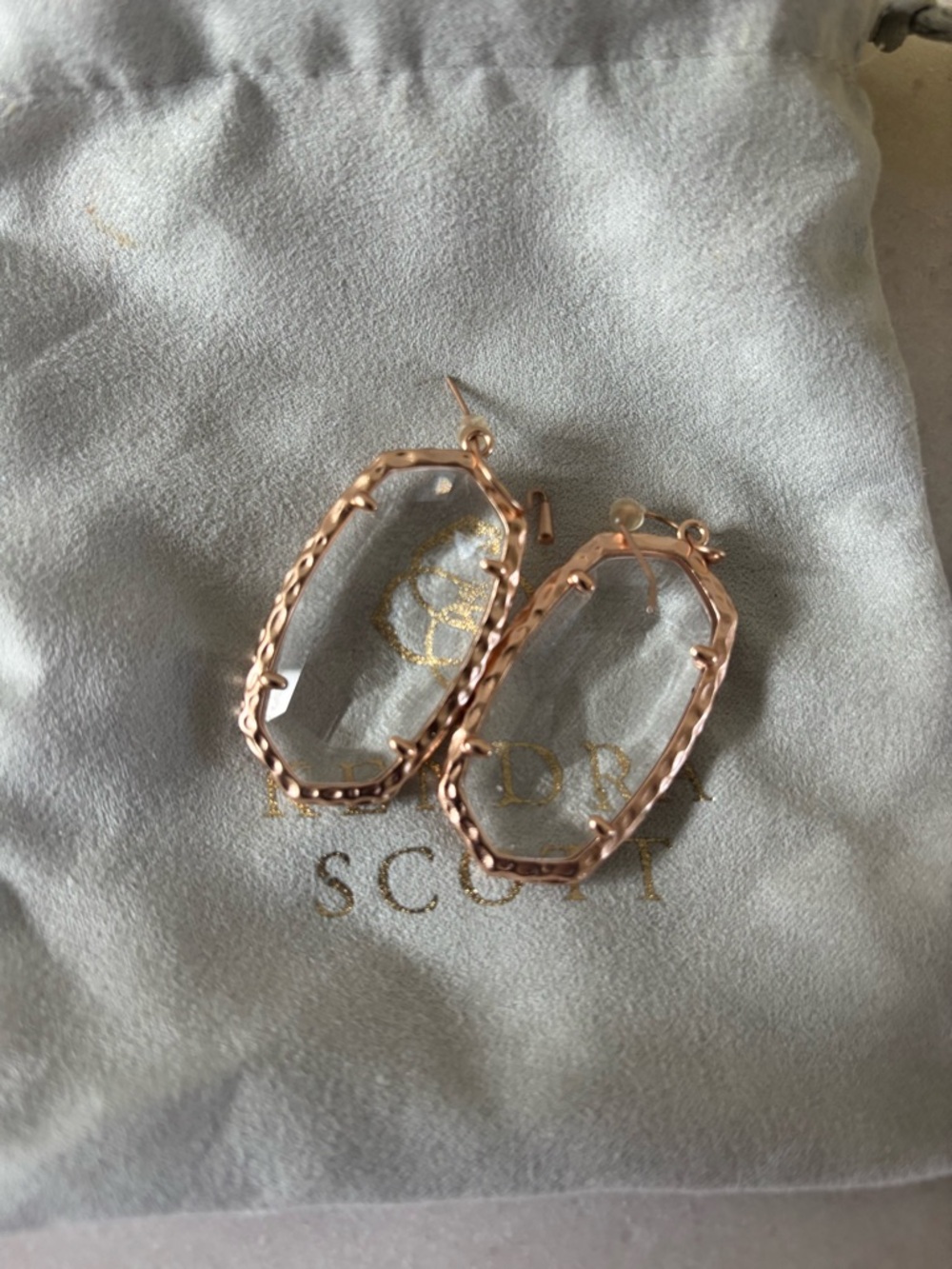 Kendra Scott Rose Gold Faceted Drop Earrings